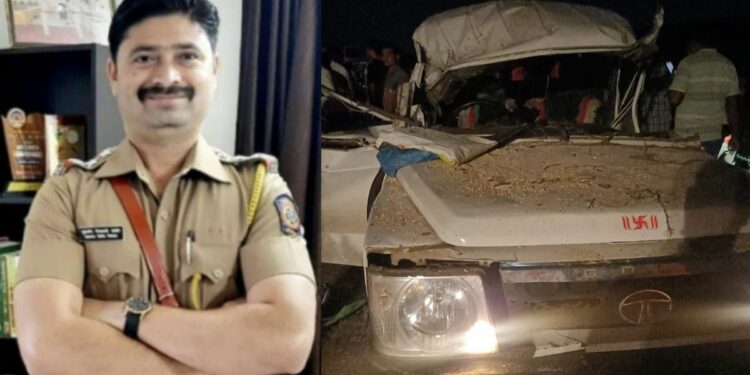 भयंकर! पोलिसांच्या धावत्या वाहनावर पडले वृक्ष, पोलीस निरीक्षकासह चालक ठार