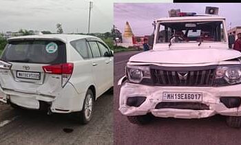 शिंदे गटाचे आमदार चिमणराव पाटलांच्या वाहनाला अपघात