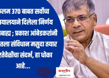 कलम ३७० बाबत सर्वोच्च न्यायालयाने दिलेला निर्णय घटनाबाह्य ; प्रकाश आंबेडकरांनी सांगितला संविधान मसुदा तयार करतेवेळीचा संदर्भ, हा धोका आहे…