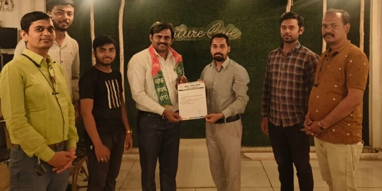 लोक संघर्ष मोर्चा या संघटनेच्या जळगाव जिल्हा अध्यक्ष पदी जयंत हिरालाल पाटील