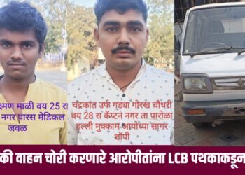 चारचाकी वाहन चोरी करणारे आरोपीतांना LCB पथकाकडून अटक