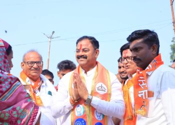 महायुतीचे उमेदवार किशोर आप्पा पाटील यांच्या उपस्थितीत आज झंझावाती प्रचार