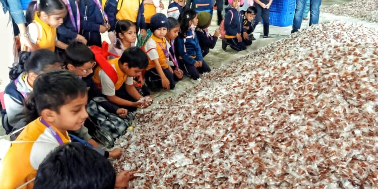 जी. एच. रायसोनी पब्लिक स्कूलच्या चिमुकल्यांनी अनुभवली “जेली फॅक्टरीची” सफर