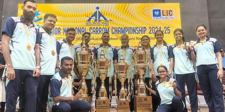 ५२ व्या वरिष्ठ राष्ट्रीय कॅरम स्पर्धेत जैन इरिगेशनला दुहेरी मुकूट