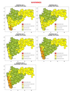 Heavy rain alert in Maharashtra districts July 2025