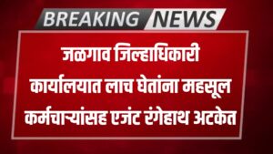 Revenue officer trap  : जळगाव जिल्हाधिकारी कार्यालयात लाच  घेतांना महसूल अधिकारी आणि एजंट रंगेहाथ अटकेत