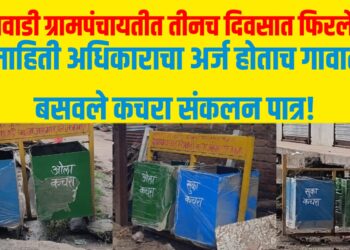 लोणवाडी ग्रामपंचायतीत तीनच दिवसात फिरले सूत्र ; माहिती अधिकाराचा अर्ज होताच गावात बसवले कचरा संकलन पात्र!