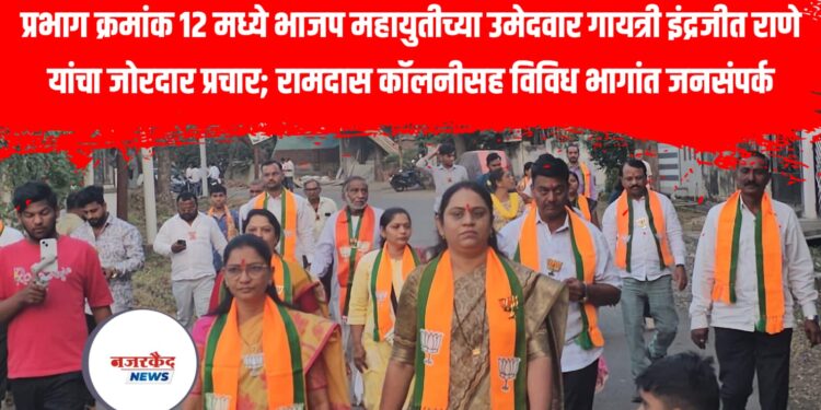 प्रभाग क्रमांक १२ मध्ये भाजप महायुतीच्या उमेदवार गायत्री इंद्रजीत राणे यांचा जोरदार प्रचार; रामदास कॉलनीसह विविध भागांत जनसंपर्क