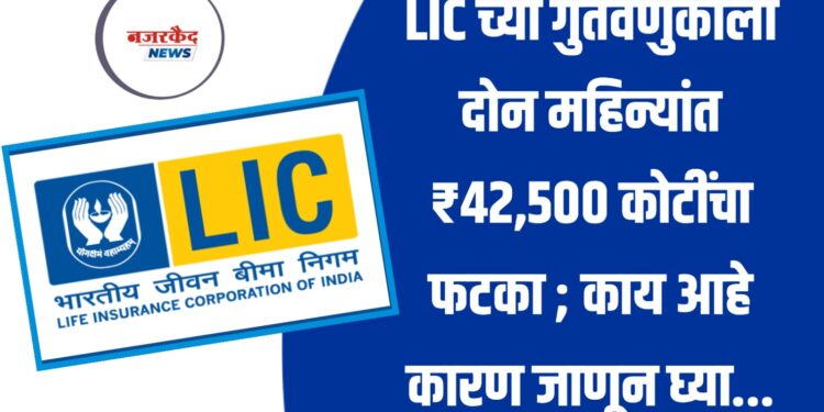 LIC च्या गुंतवणुकीला दोन महिन्यांत ₹42,500 कोटींचा फटका ; काय आहे कारण जाणून घ्या...
