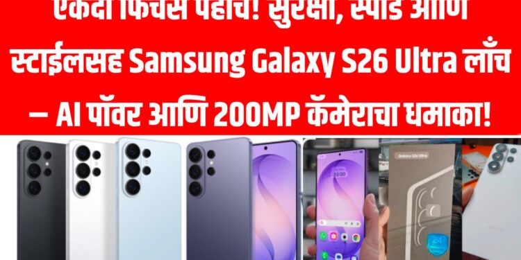 एकदा फिचर्स पहाच! सुरक्षा, स्पीड आणि स्टाईलसह Samsung Galaxy S26 Ultra लाँच – AI पॉवर आणि 200MP कॅमेराचा धमाका!