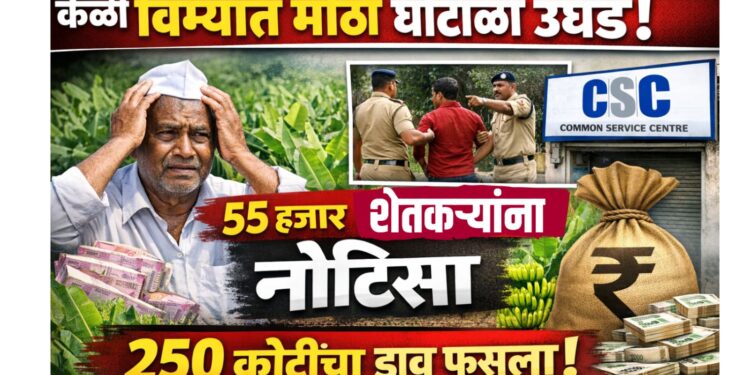 Jalgaon News : केळी विम्यात मोठा घोटाळा उघड; ५५ हजार शेतकऱ्यांना नोटिसा, २५० कोटींचा डाव फसला