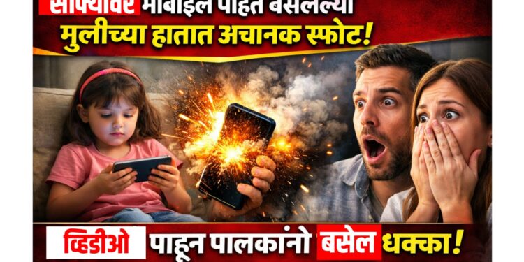 सोफ्यावर मोबाईल पाहत बसलेल्या मुलीच्या हातात अचानक स्फोट; व्हिडिओ पाहून पालकांनो बसेल धक्का!