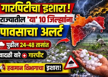 गारपिटीचा इशारा! राज्यातील 'या' 10 जिल्ह्यांना पावसाचा अलर्ट