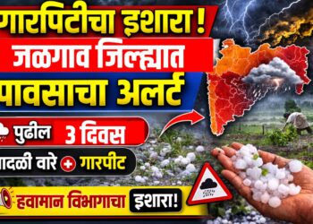 ब्रेकिंग : जळगाव जिल्ह्यात वादळी पावसाचा अंदाज,पुढील ४ दिवस सावधान!