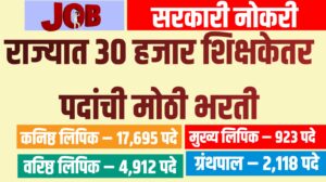 राज्यात ३० हजार शिक्षकेतर पदांची मोठी भरती