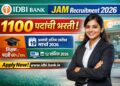 IDBI Bank JAM Recruitment 2026 : 1100 पदांसाठी मोठी भरती; 19 मार्चपर्यंत अर्ज करा
