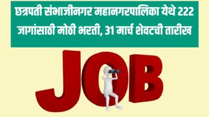 Job Alert : छत्रपती संभाजीनगर महानगरपालिका येथे 222 जागांसाठी मोठी भरती, 31 मार्च शेवटची तारीख 