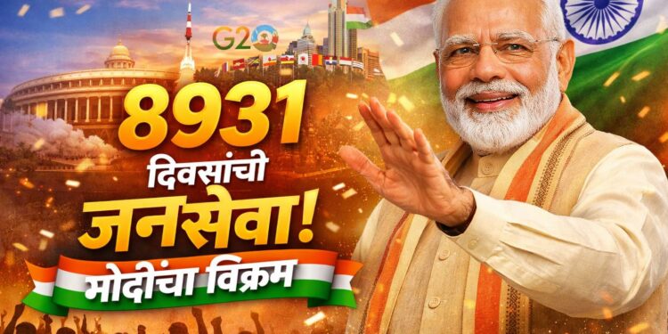 Narendra Modi 8931 days JanSeva