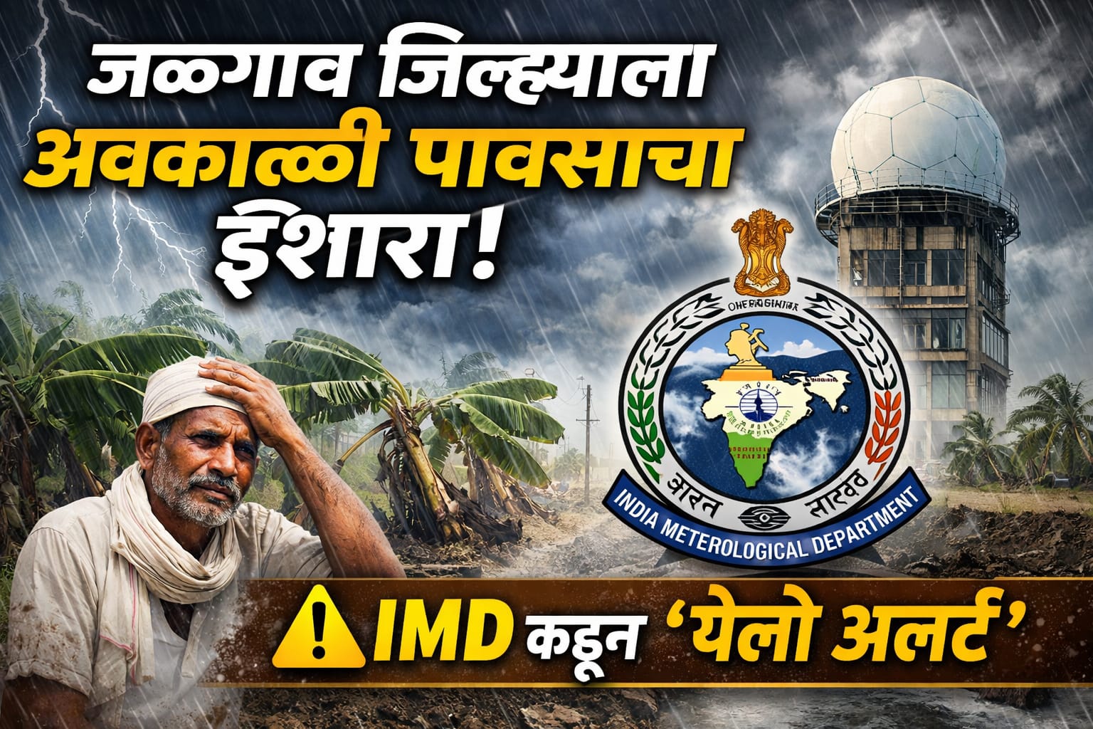 Jalgaon Weather Alert: जळगाव जिल्ह्याला पुन्हा अवकाळी पावसाचा इशारा; IMD कडून येलो अलर्ट