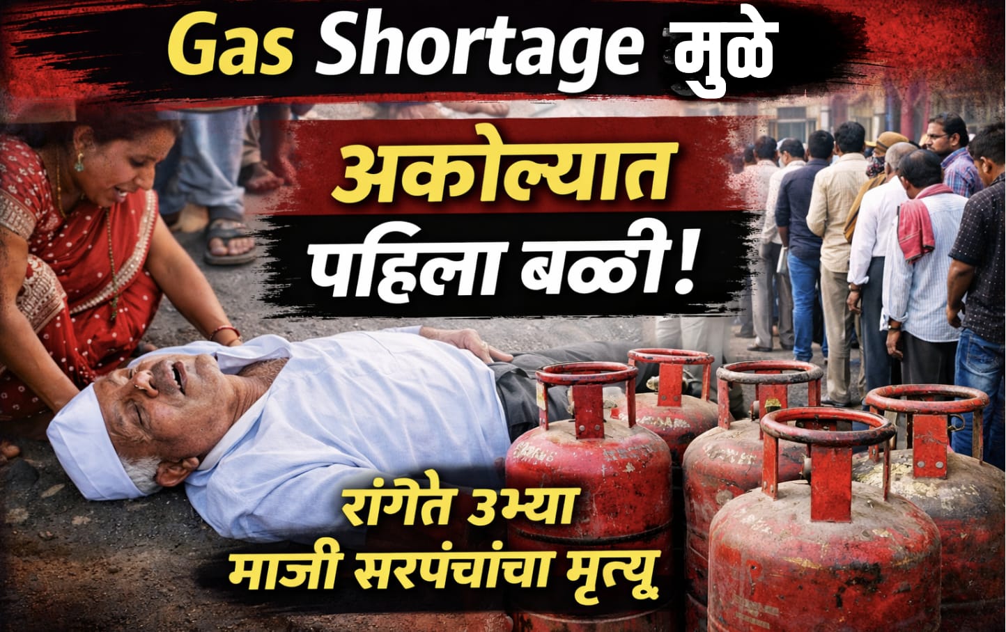 Gas Shortage मुळे अकोल्यात पहिला बळी; सिलिंडरसाठी रांगेत उभ्या माजी सरपंचांचा मृत्यू