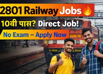 Railway Recruitment 2026 Apply Online: 10वी पास उमेदवारांसाठी 2801 पदांची मोठी भरती जाहीर
